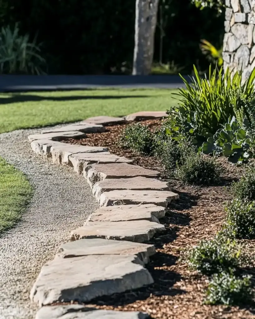 Rustic Stone Edging for Pathways