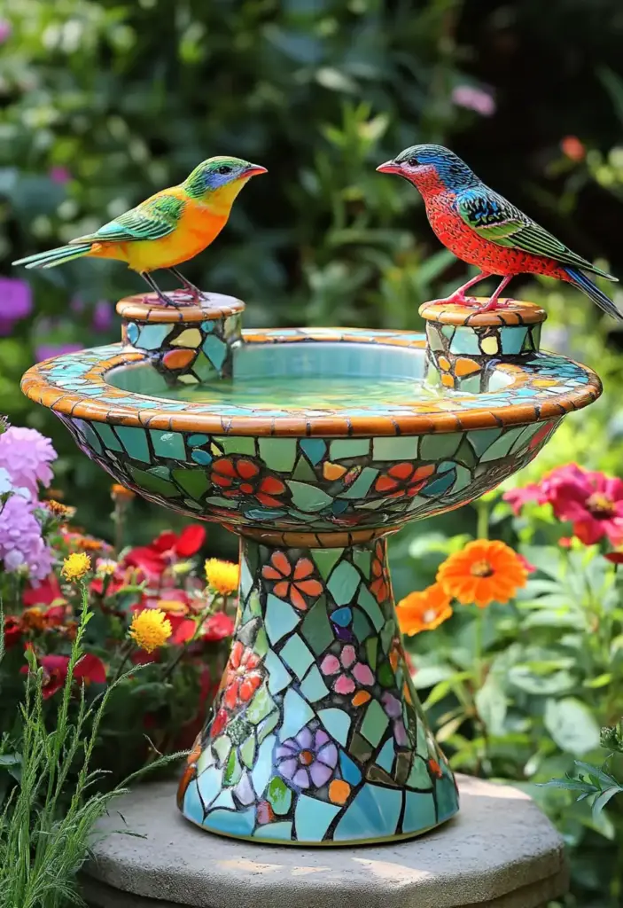 Mosaic Birdbaths
