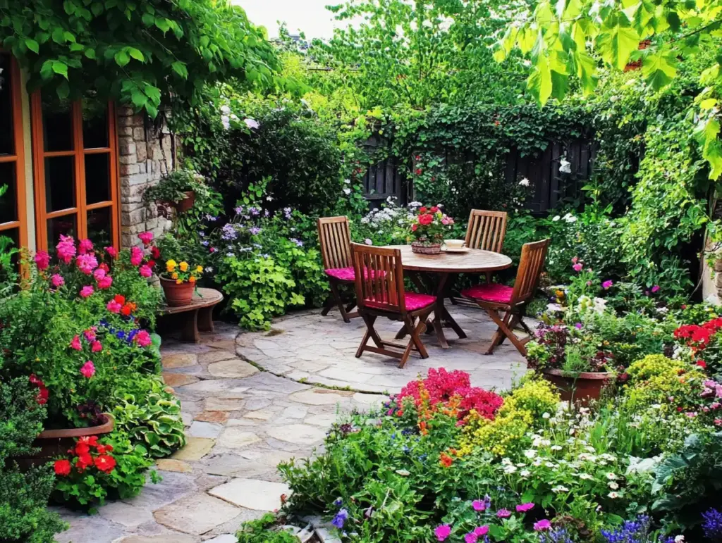 A Raised Flower Bed With A Seating Area