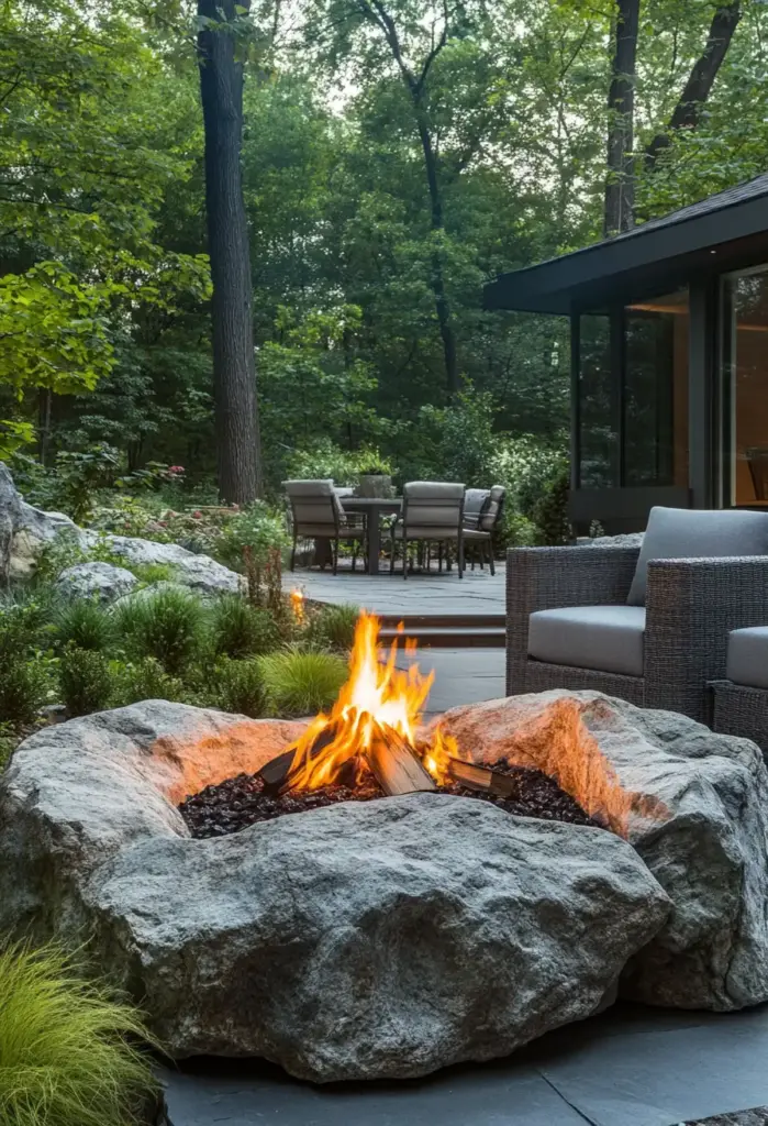 Boulder Fire Pit Surround
