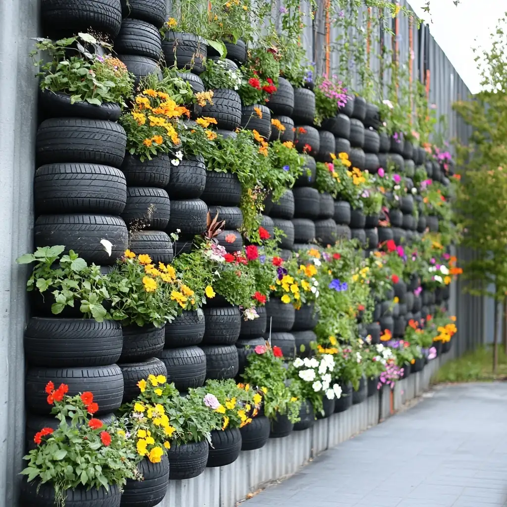 Vertical Tire Gardens