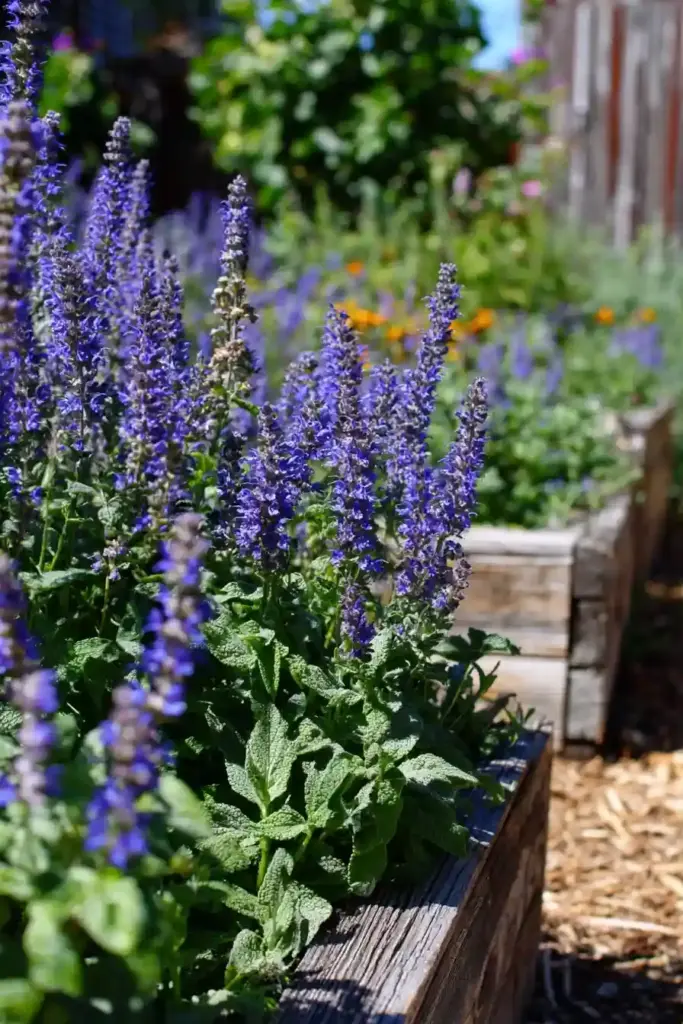  Blue Salvia Herb Garden