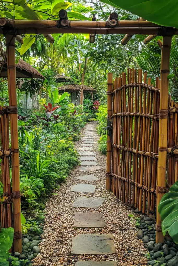 DIY Bamboo Gate with Natural Elements