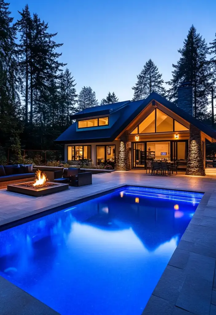 Pool with Fire Feature