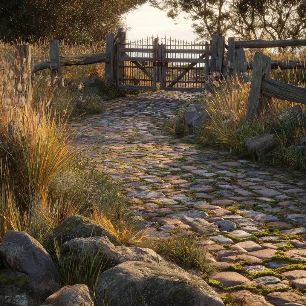 Cobblestone Driveway Entrance Ideas