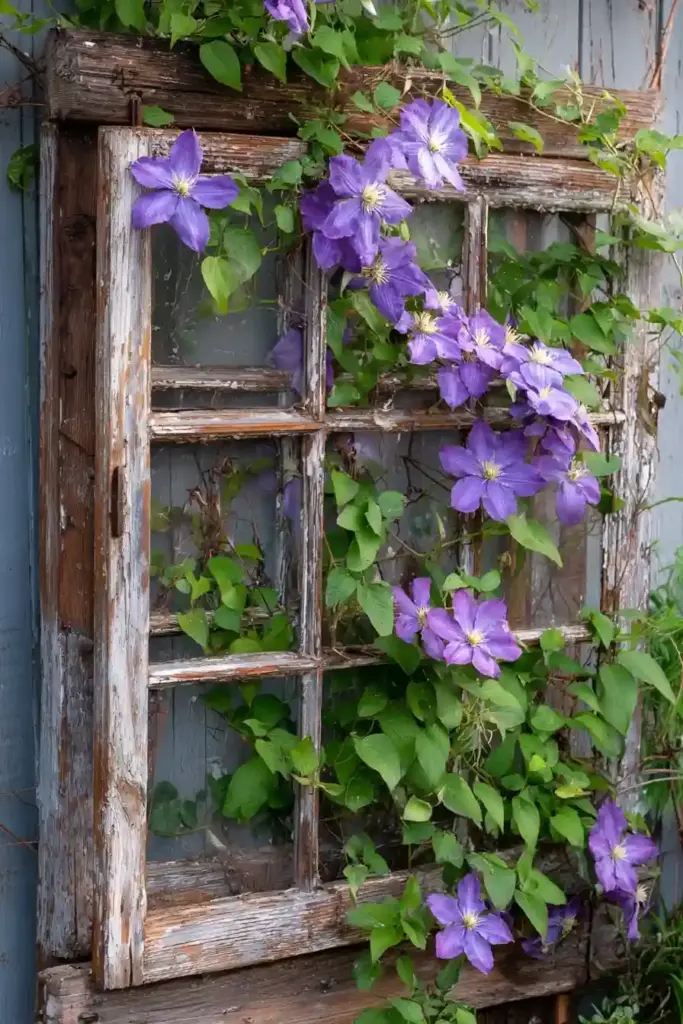Recycled Window Frame Trellis