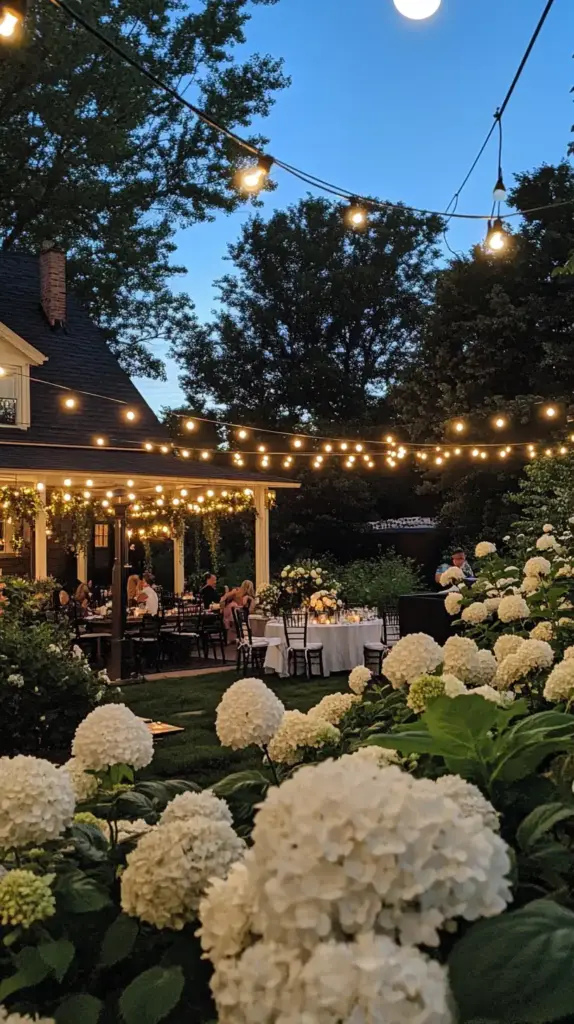 Romantic Moonlit Hydrangea Garden