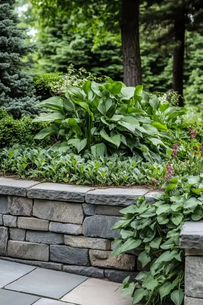 Stone Wall Greenery Spill