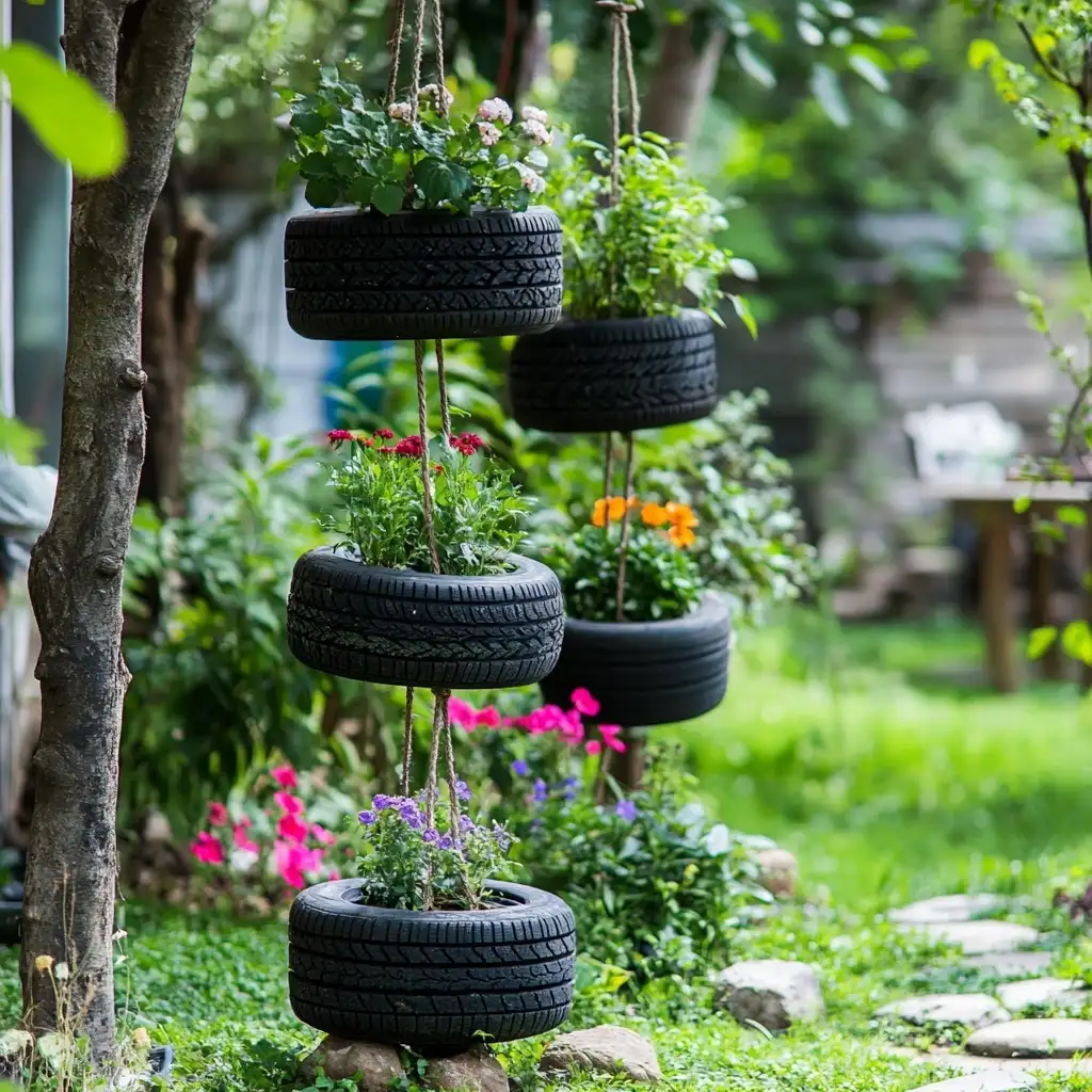 Tire Swing Planters