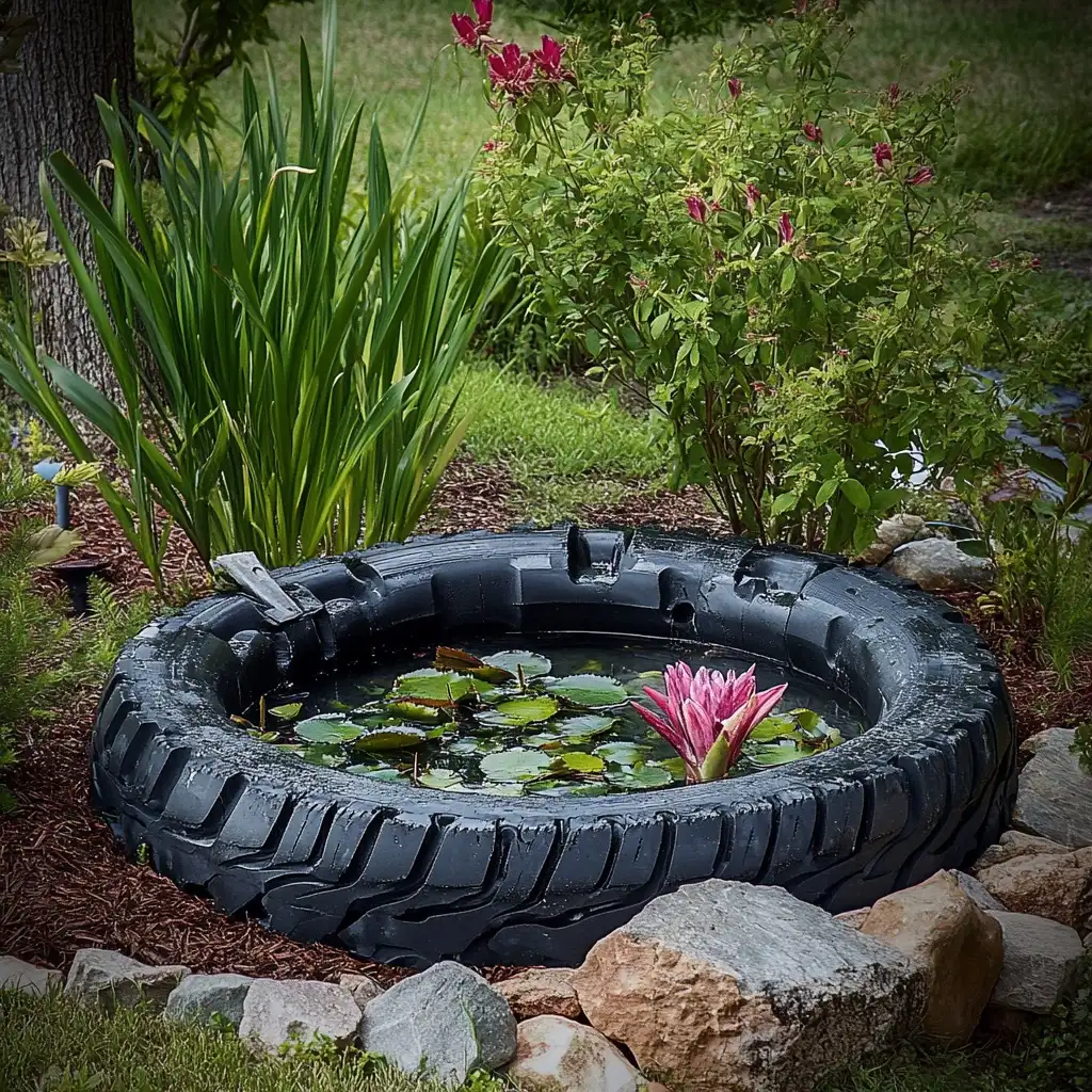 Small Tire Water Pond