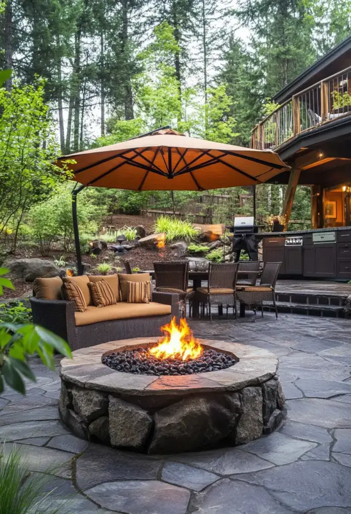 Built-In Stone Fire Pit