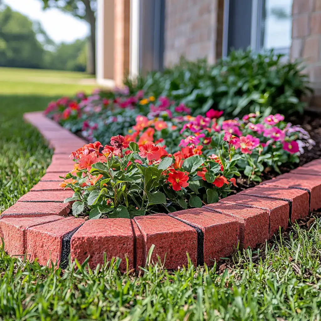Brick garden edging