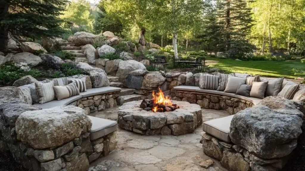 Built-In Stone Fire Pit