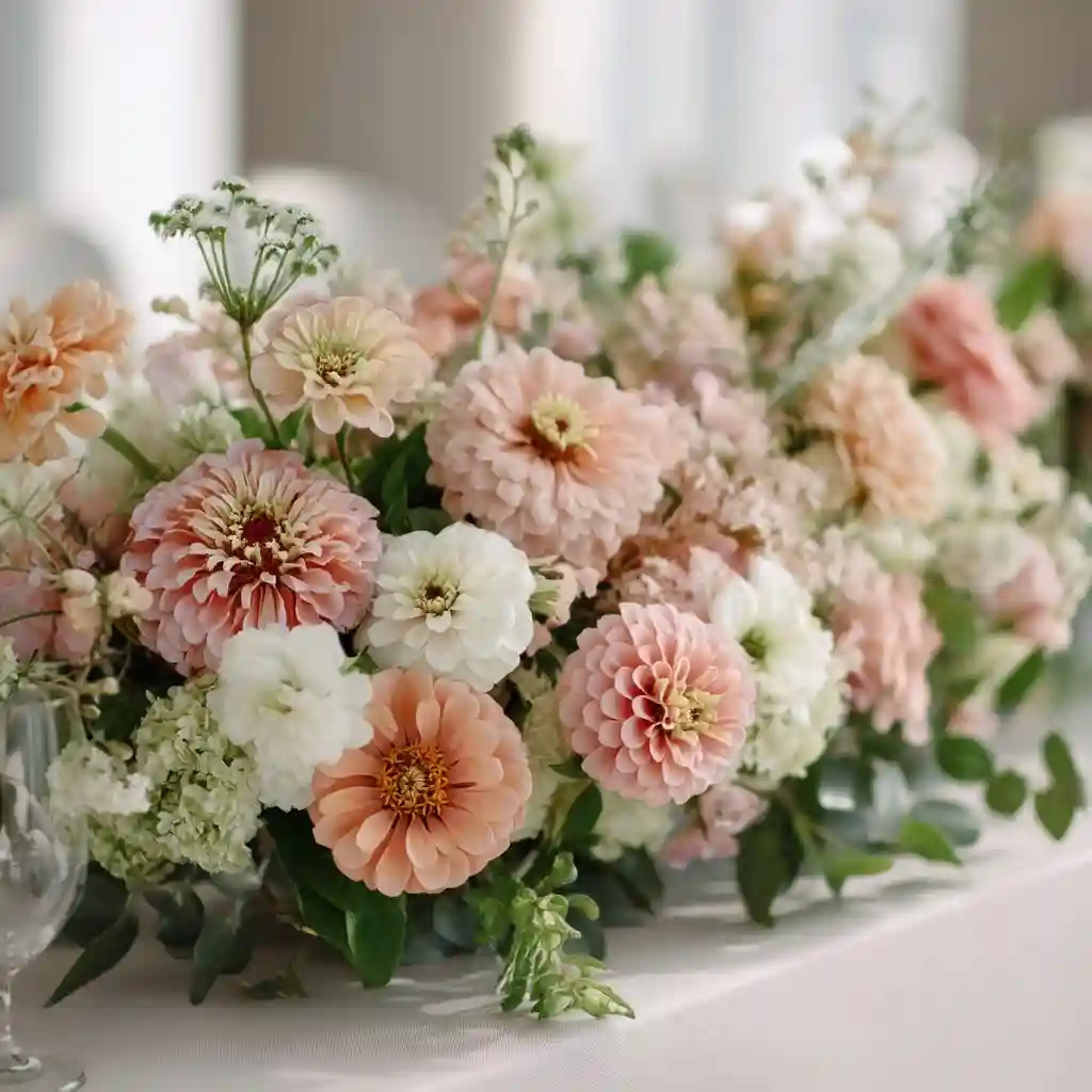 Pastel Zinnias