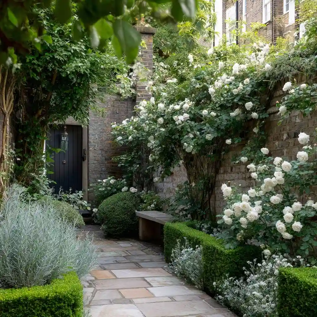  Elegant White Rose Urban Retreat Garden