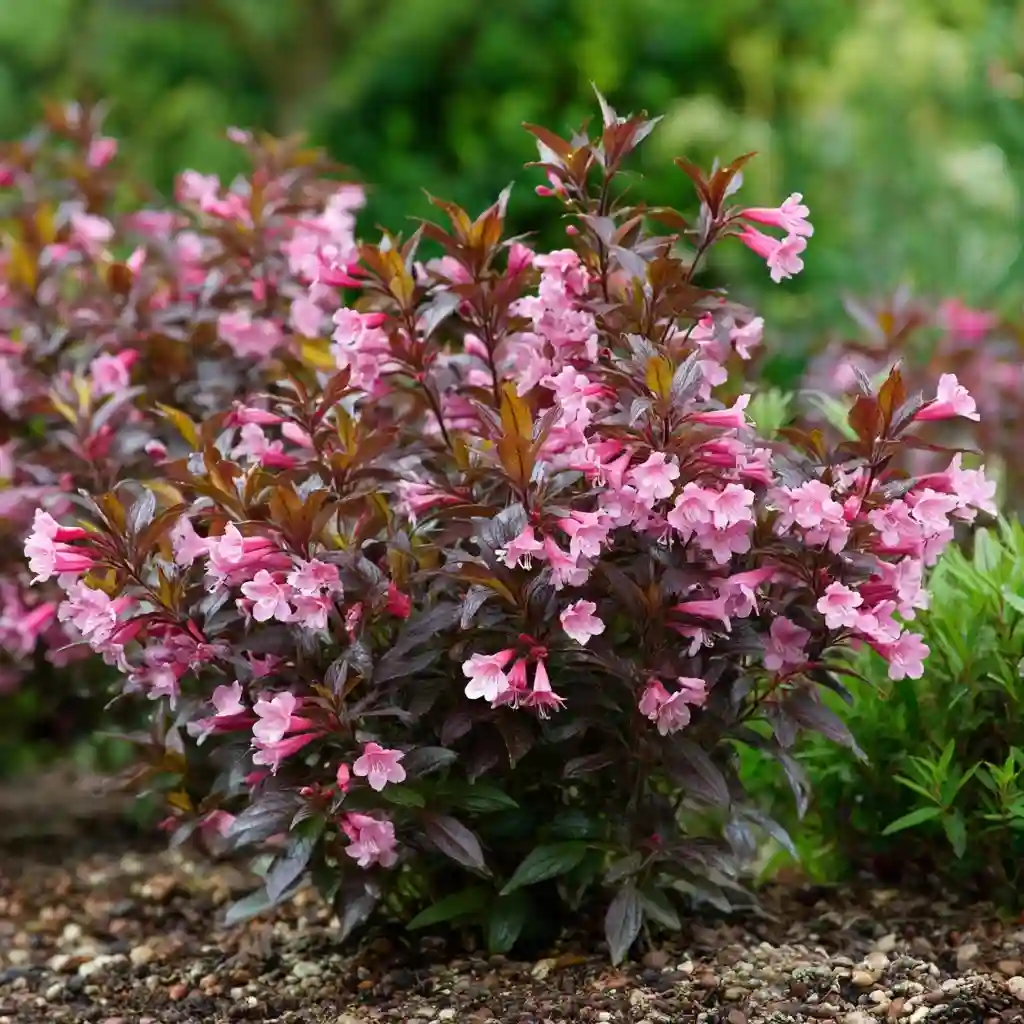 Dwarf Weigela (Weigela florida ‘Minuet’ or ‘Spilled Wine’)