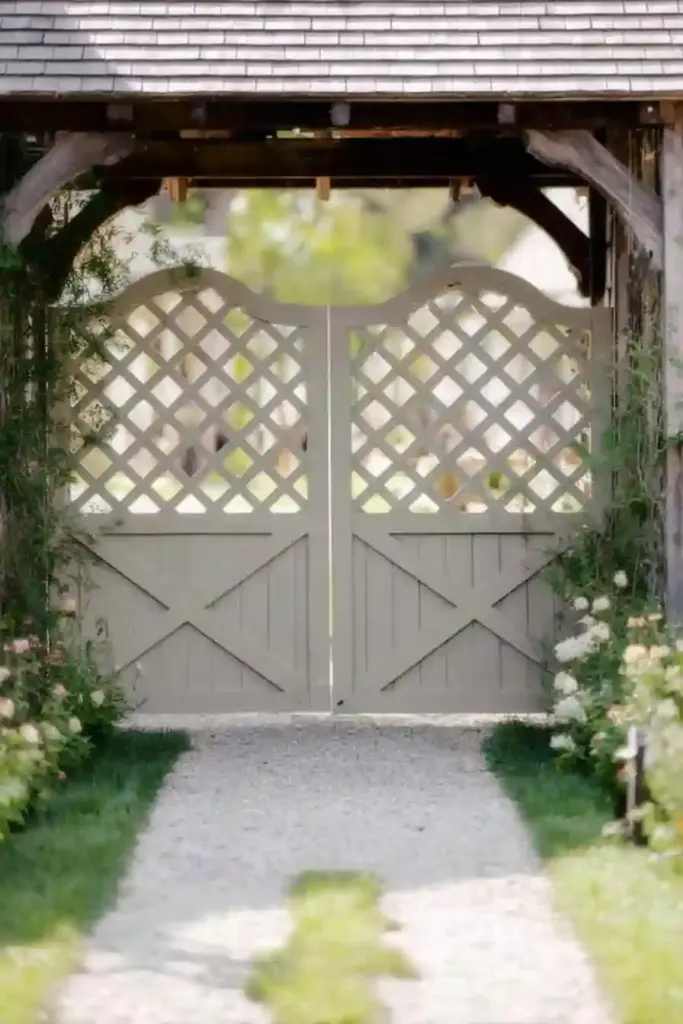 Lattice-Style Wooden Gates
