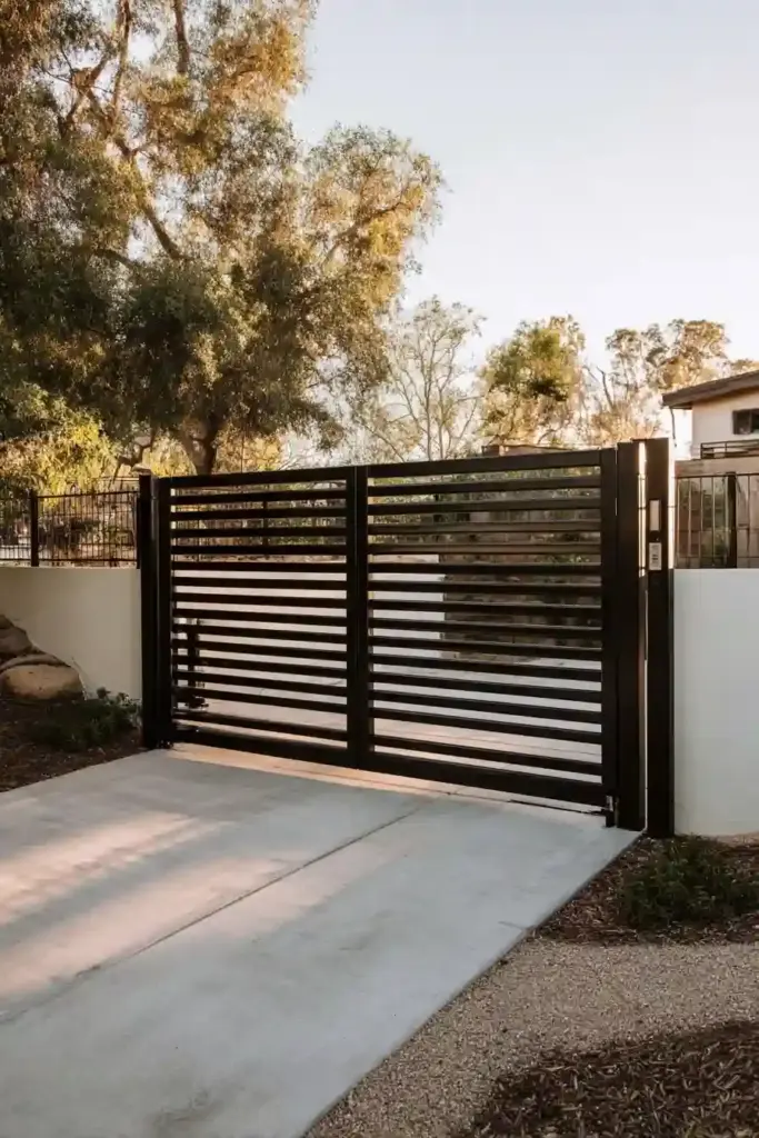 Double Slatted Aluminum Gate