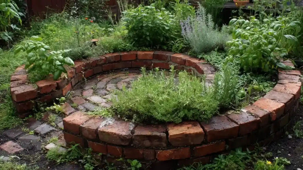 Reclaimed Brick Herb Spirals