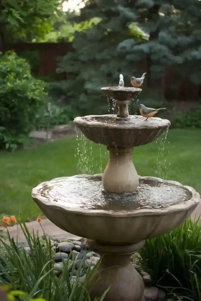 Add a Bird Bath Fountain