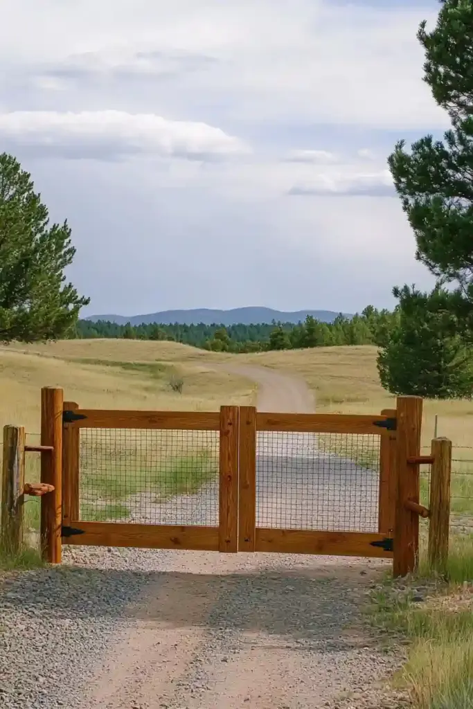 Wire Grid Gate With Wood Frame
