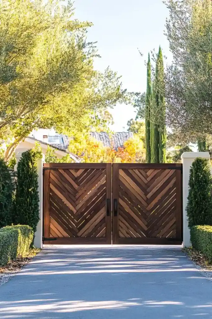 Chevron Pattern Driveway Gate