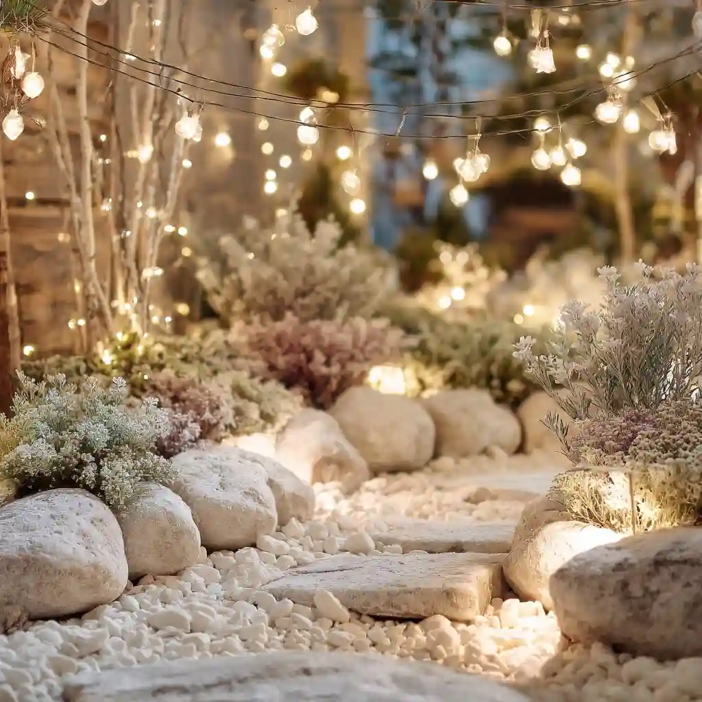 Winter Wonderland with White Stones