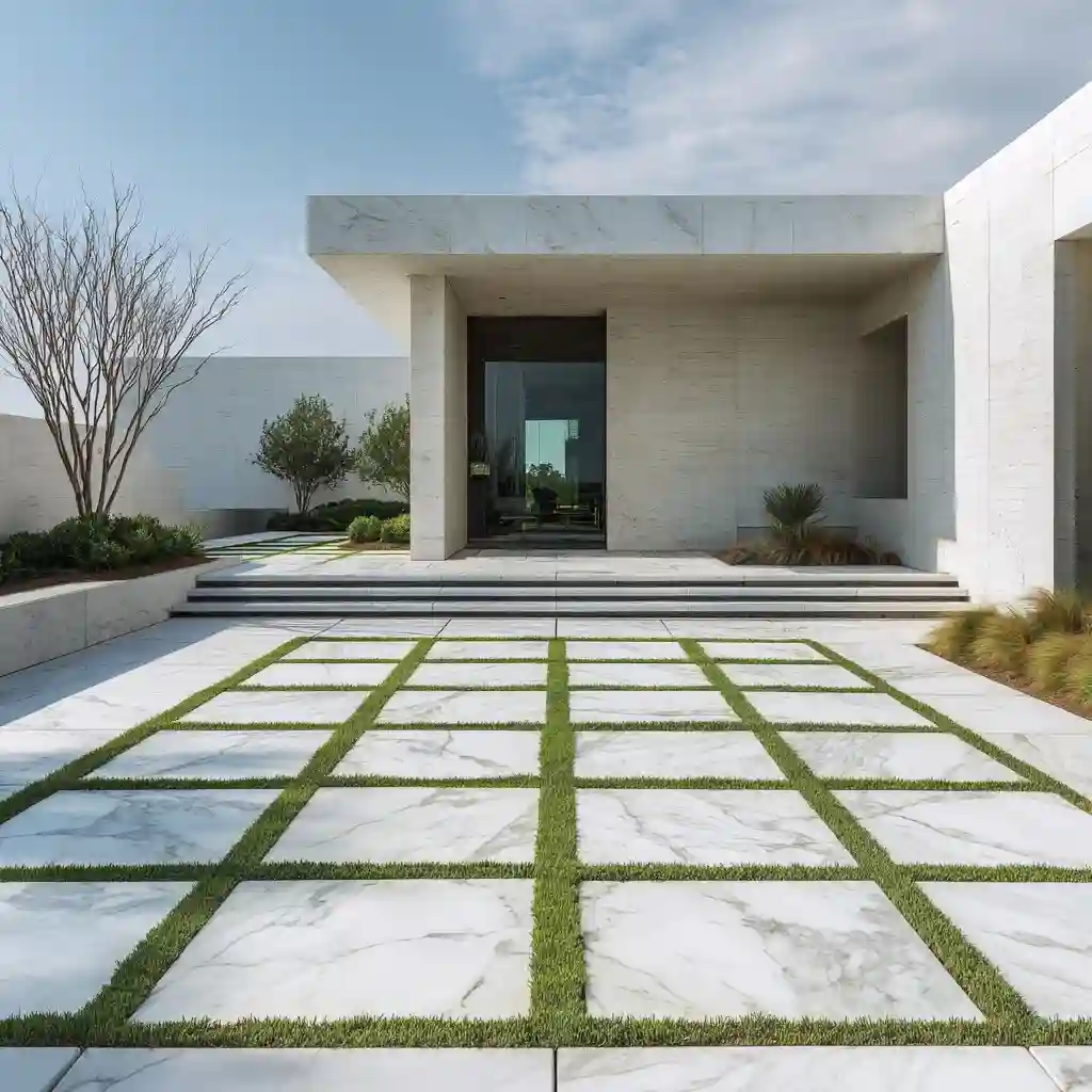 Negative Space Design with White Stones
