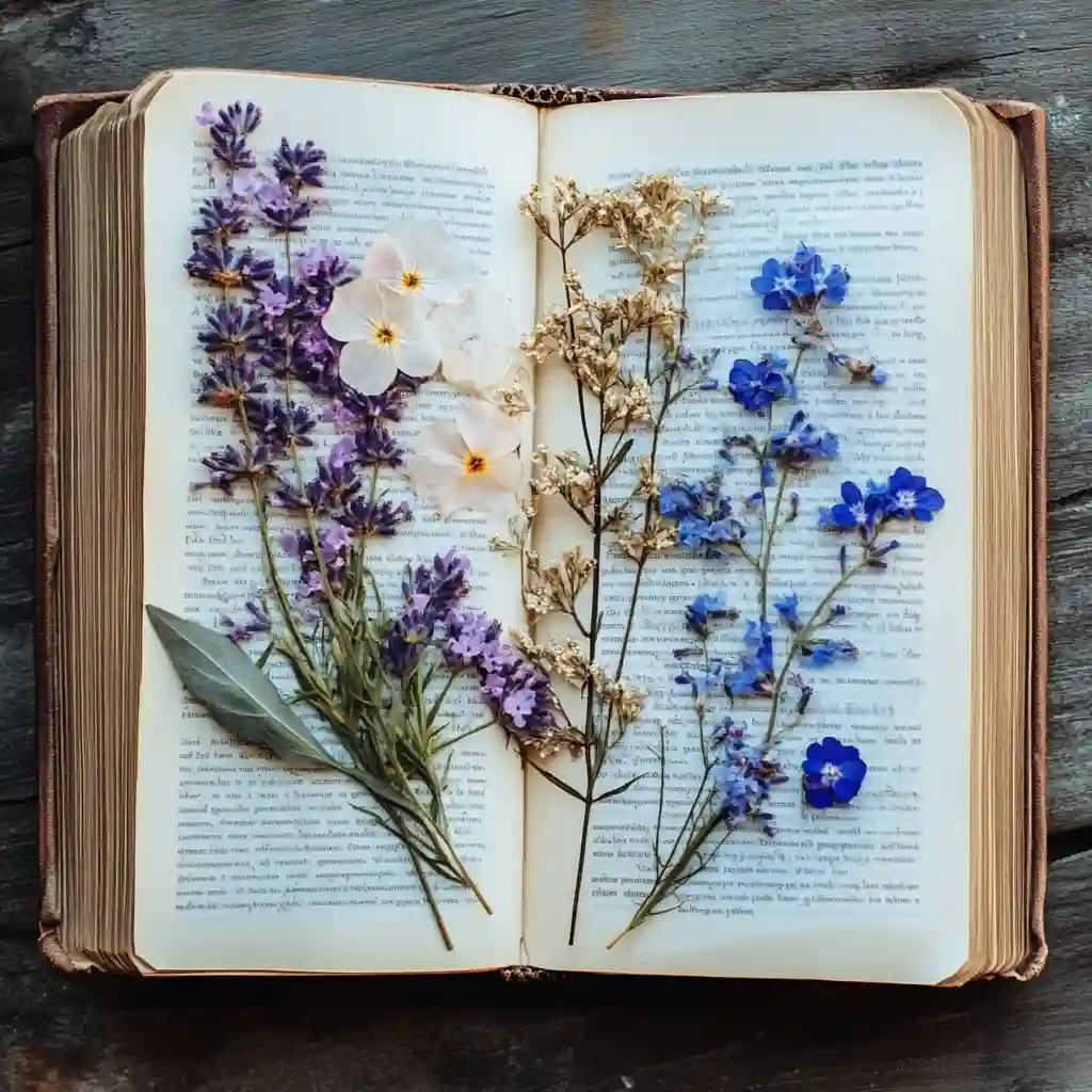 Pressing Flowers in a Book