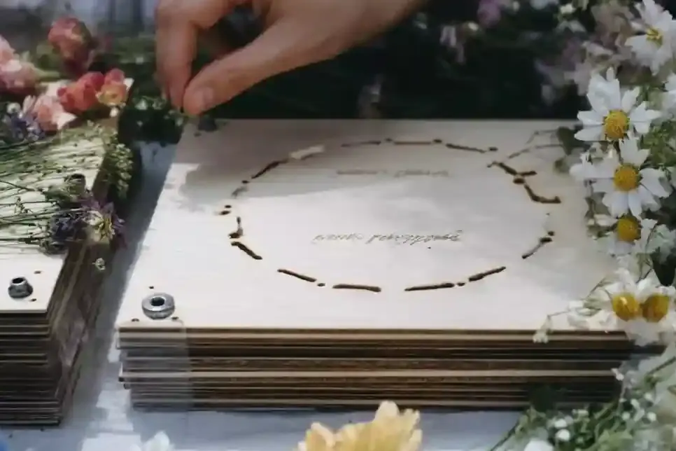 Drying Flowers Under a Press