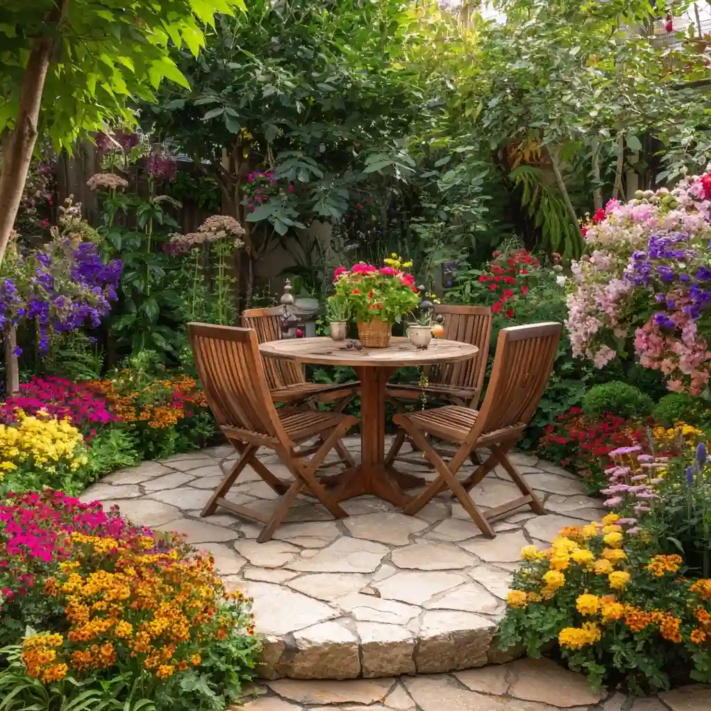 A Raised Flower Bed With a Seating Area