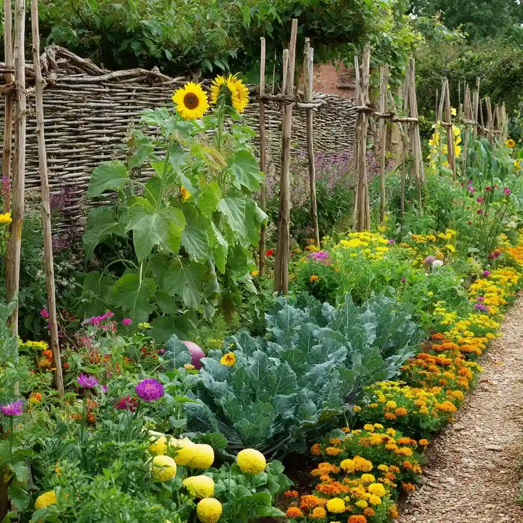 Rustic Garden with Edibles & Blossoms