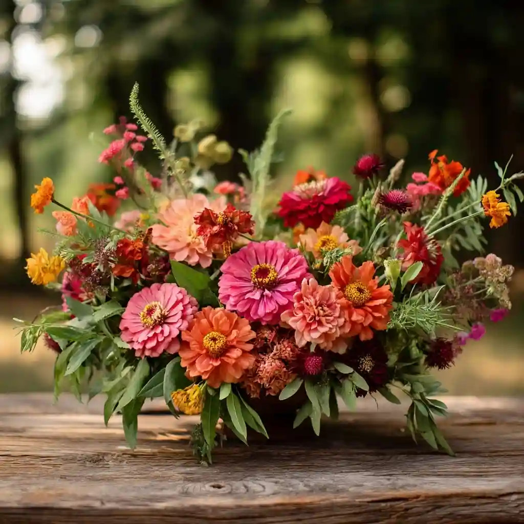 Rustic Zinnias