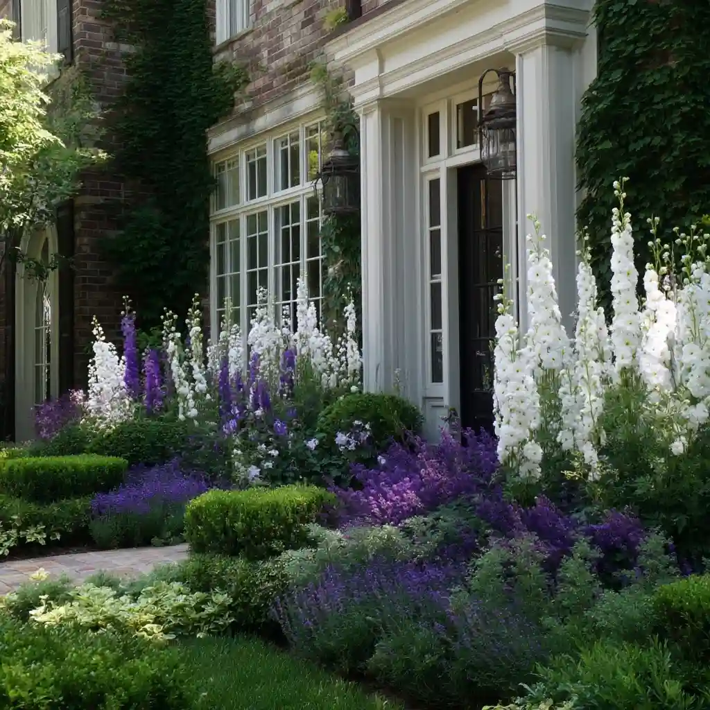 Elegant White Floral Entryway Garden
