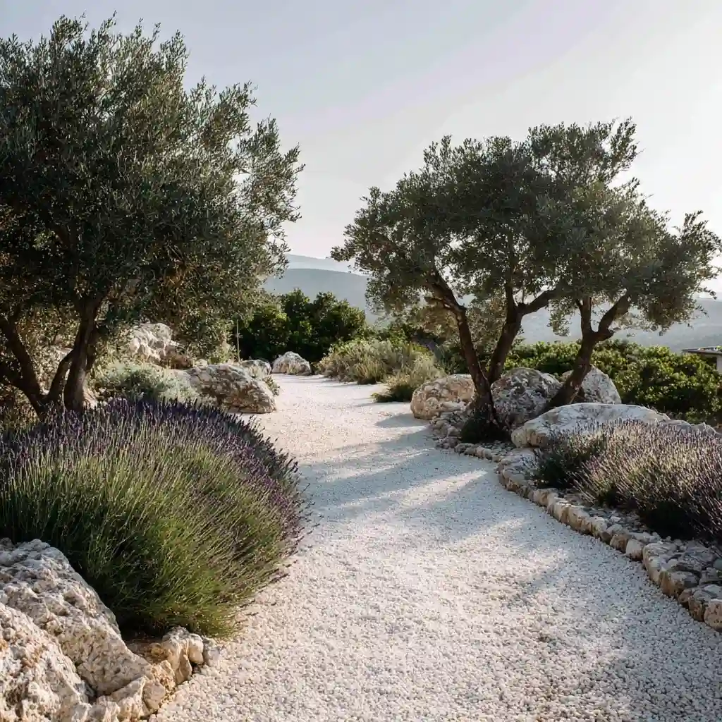  Mediterranean White Stone Rockscape