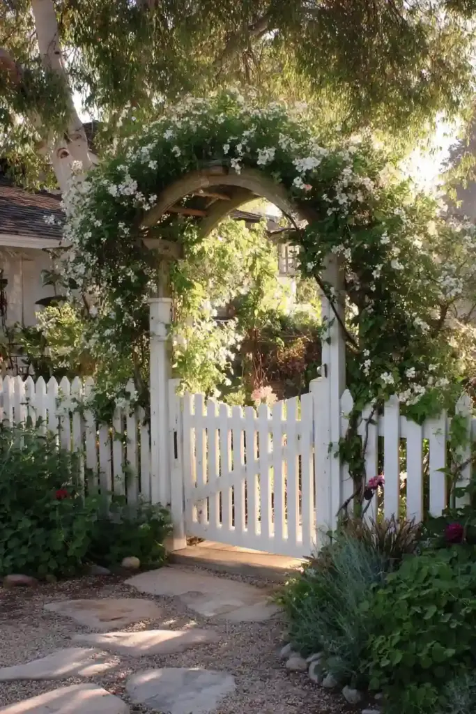White Picket Gates With Trellis