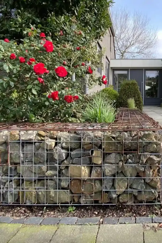 Try a Gabion Rock Wall for a Contemporary Twist