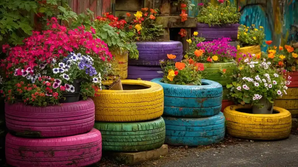  Creative Recycled Tire Planters