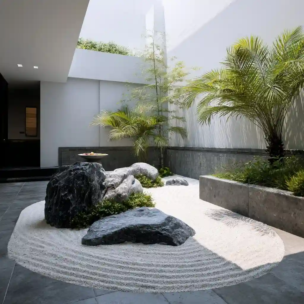 Miniature Zen White Stone Garden