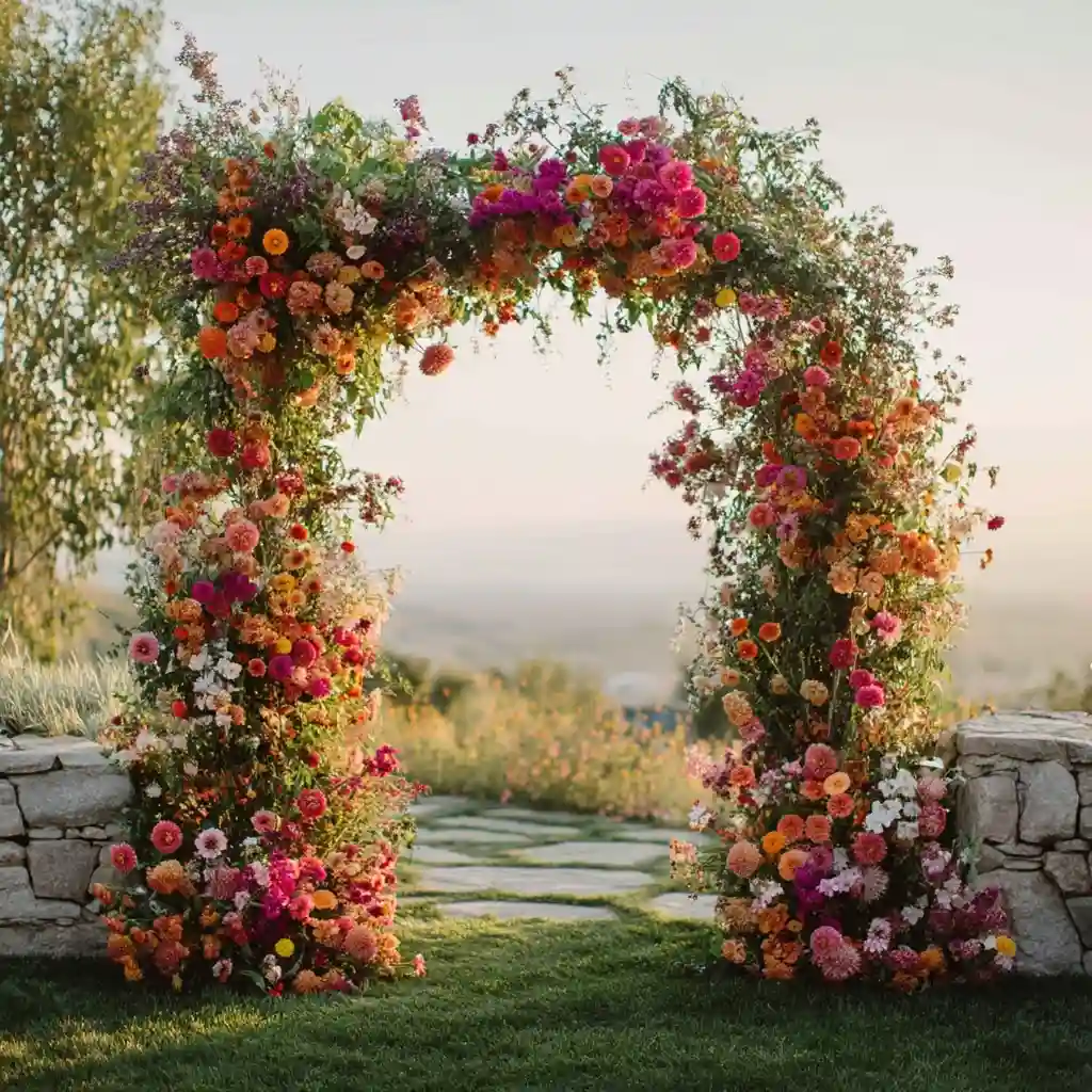 Pink Zinnia Arch