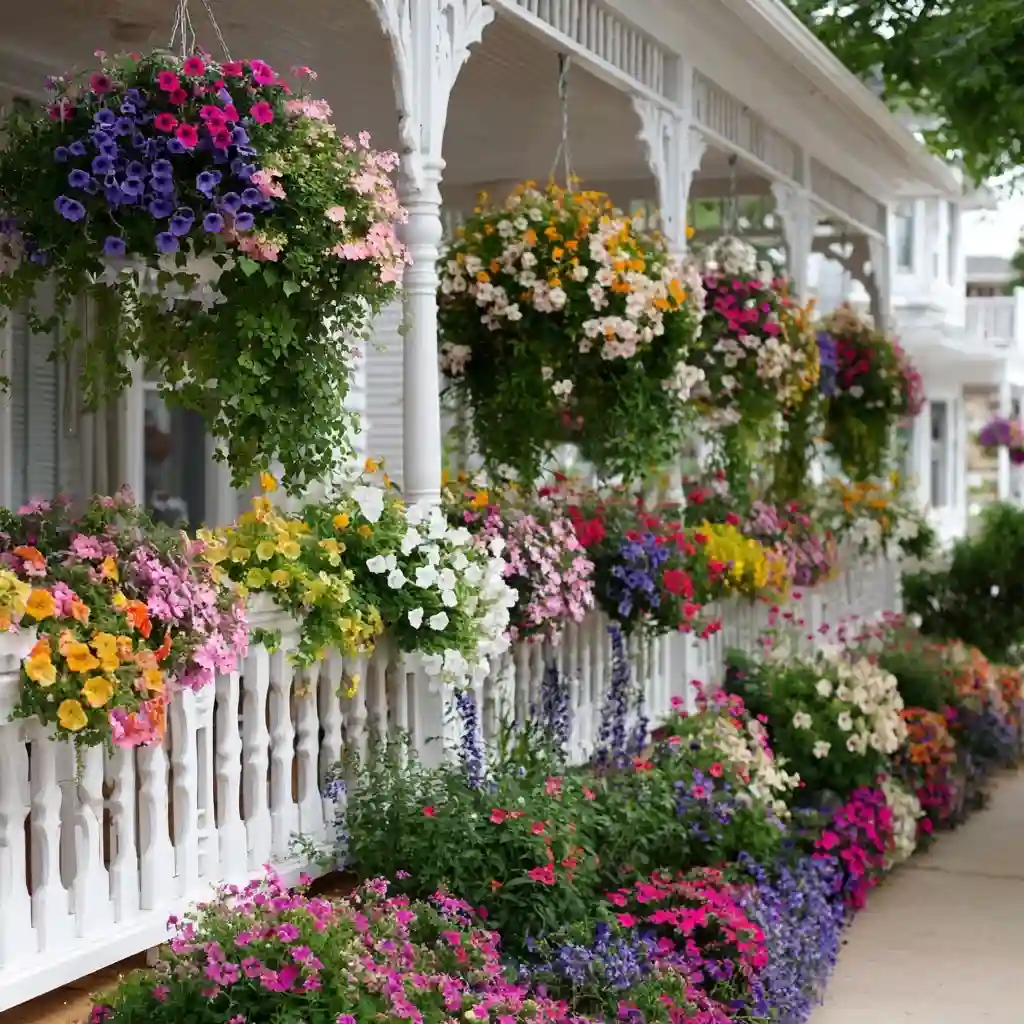 A Vibrant Hanging Flower Bed