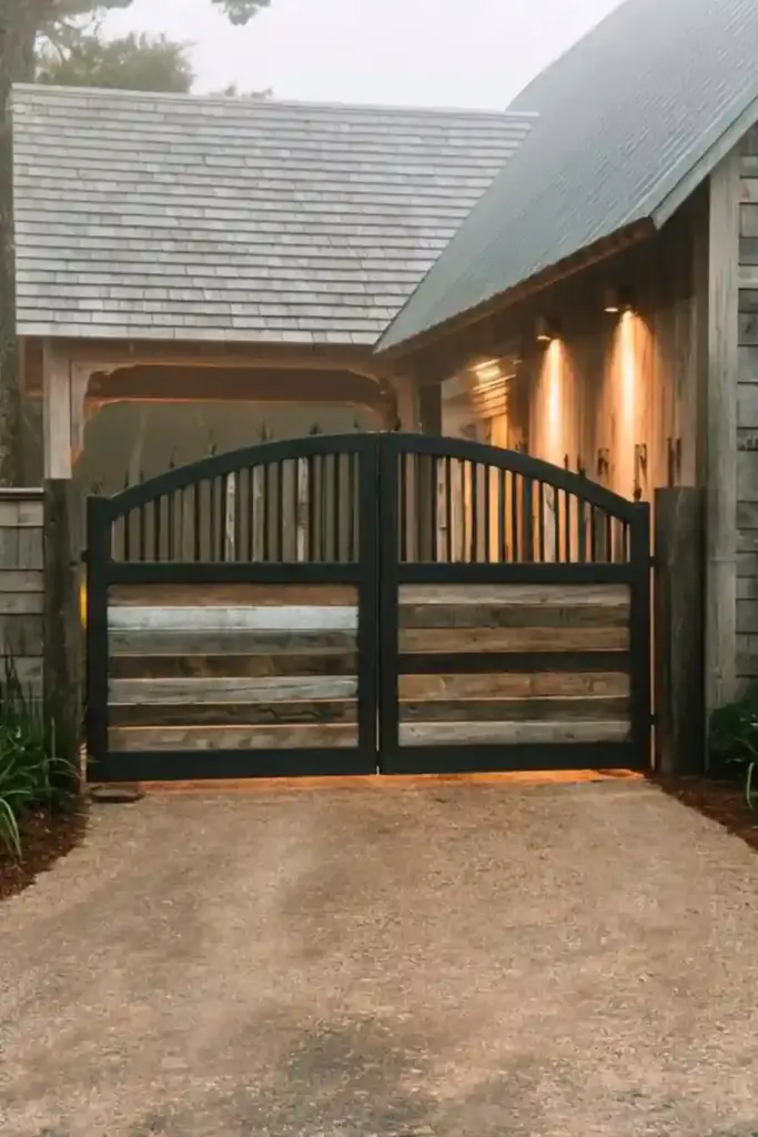 Reclaimed Wood Gates With Steel Frame