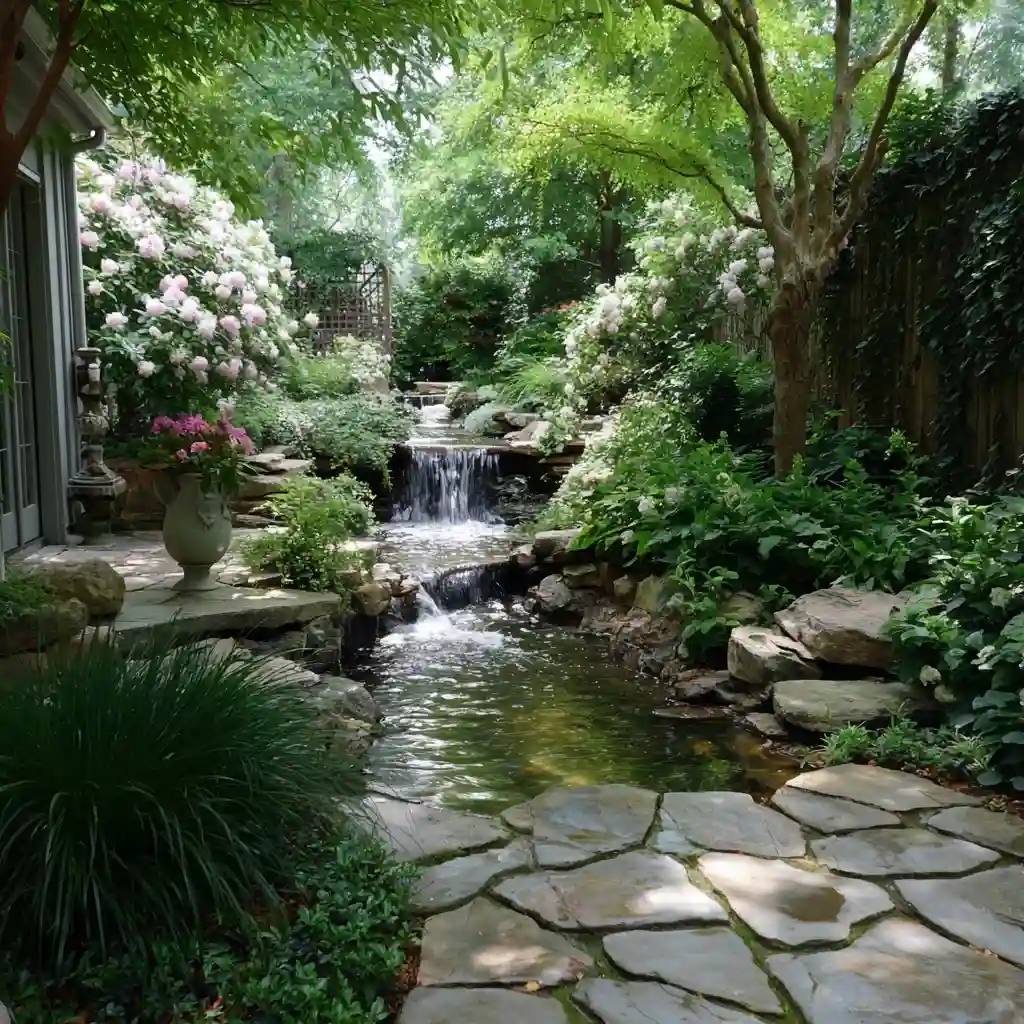 Backyard Water Feature Garden