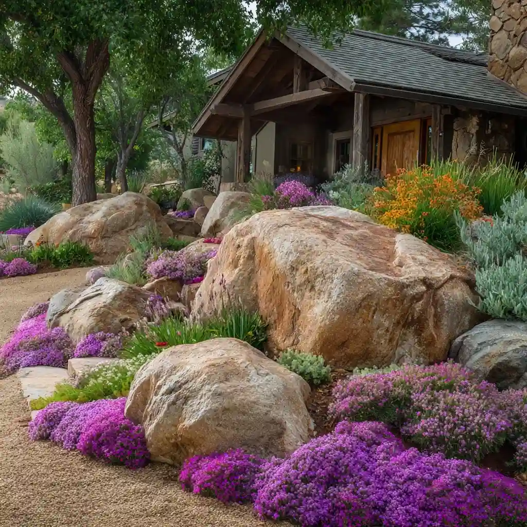 8. Rock Garden Flower Bed