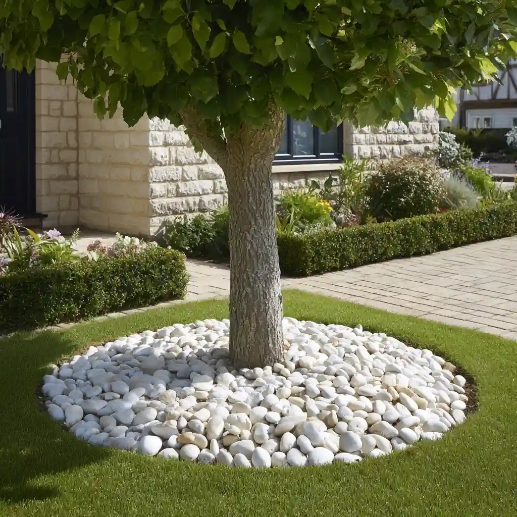  Tree Ring White Stone Edging