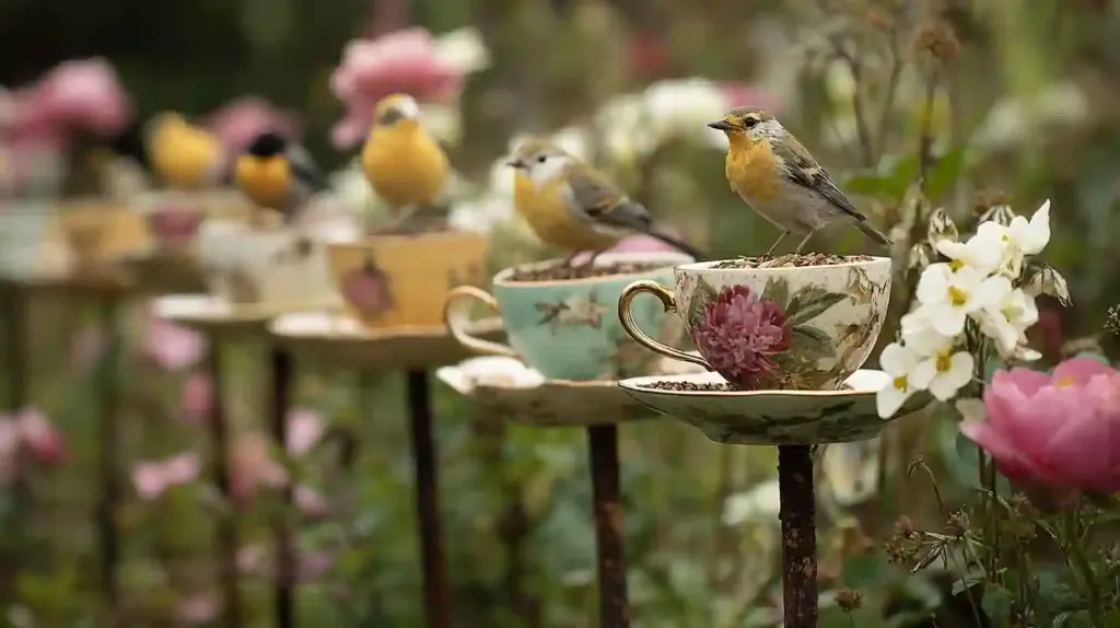 Teacup Bird Feeders
