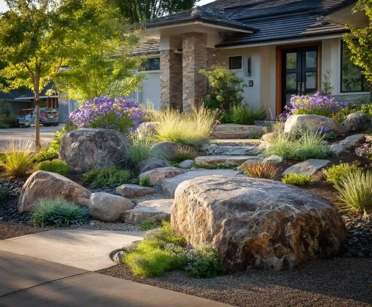 8 Attractive Front Yard Landscaping Ideas Using Rocks
