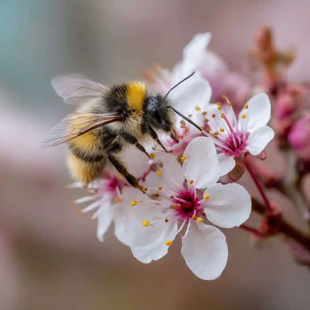 Macro Wonder: Bee Meets Blossom