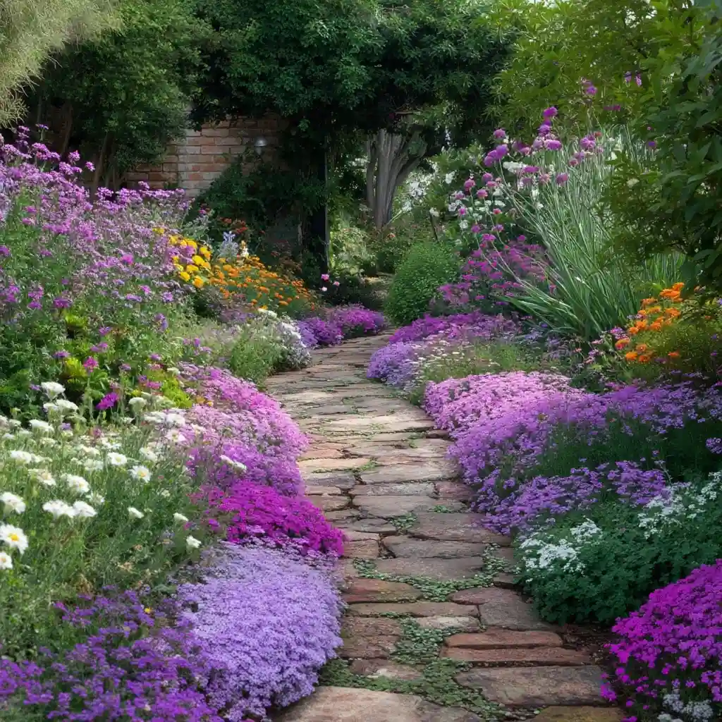 Pathway Edging With Low Mounds