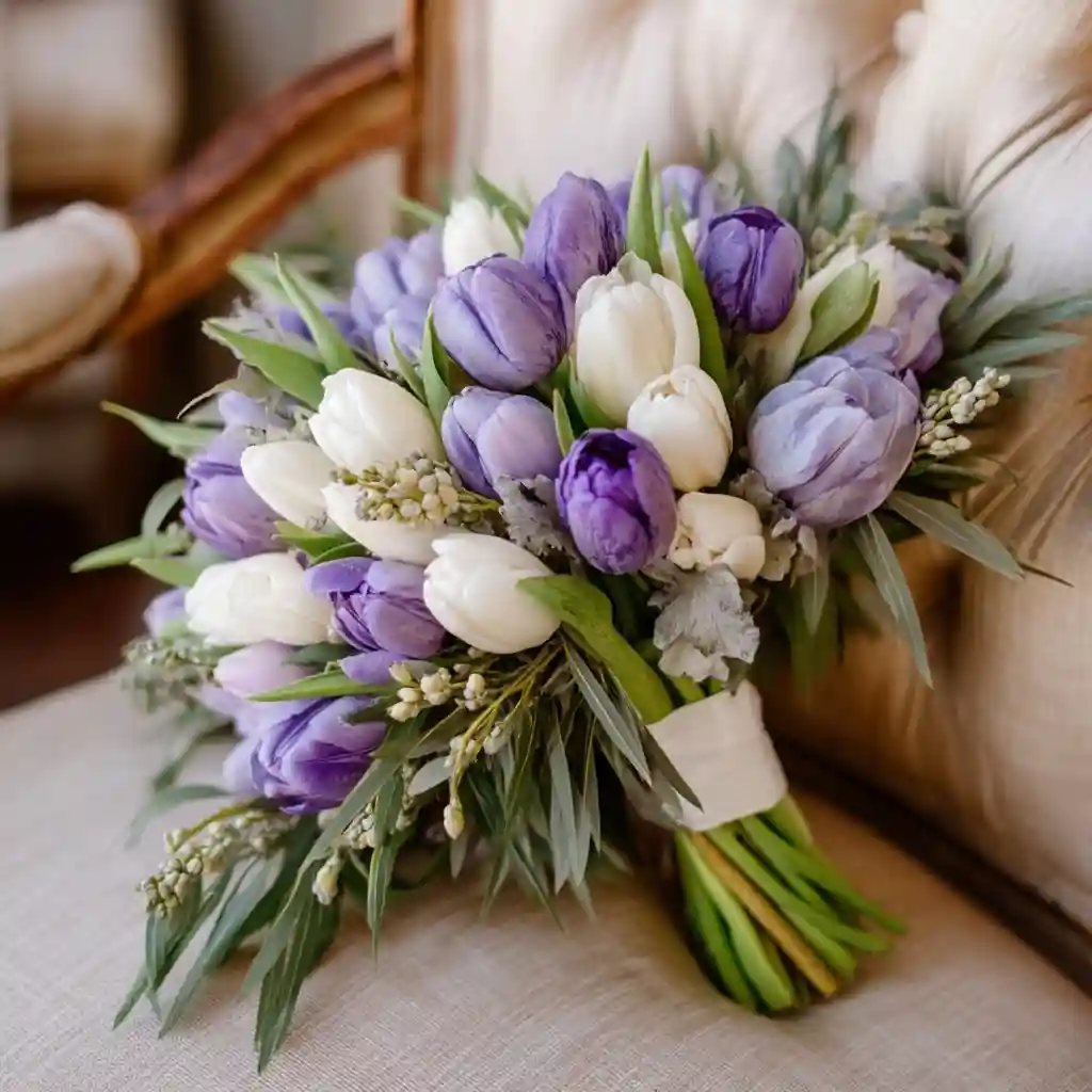 Lavender and White Tulip Touches